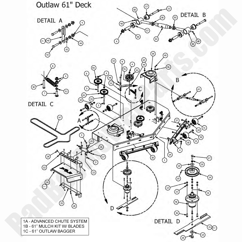 2017 Outlaw & Outlaw Extreme - 61" Deck Assembly
